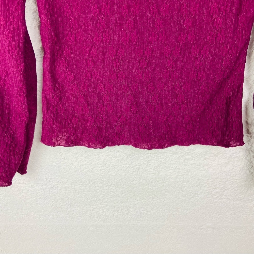 SHEIN mock neck purple Long Sleeve lace Top size medium - Picture 5 of 7